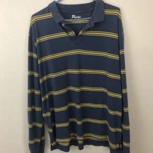 Sold sold men’s BLUE AND YELLOW stripe L/S polo